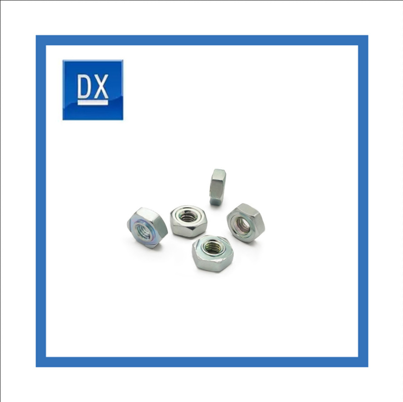 Blue And White Zinc Hexagonal Spot Welding Nut DIN929