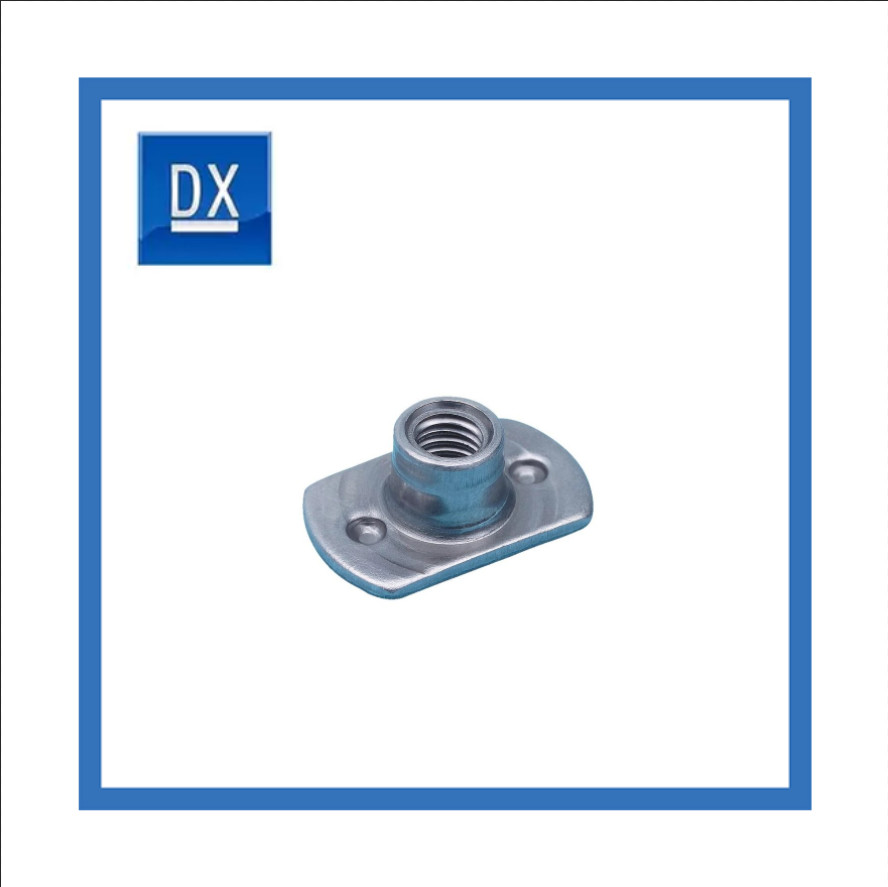 DIN Double Spot T Type Welding Nut Steel Blue And White Zinc Plating